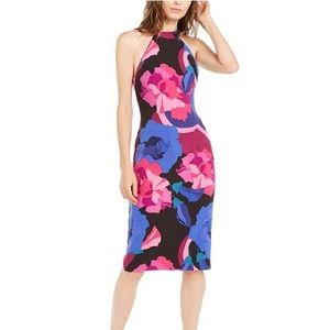 Trina Turk Floral Midi Dress - Black, Pink, Blue